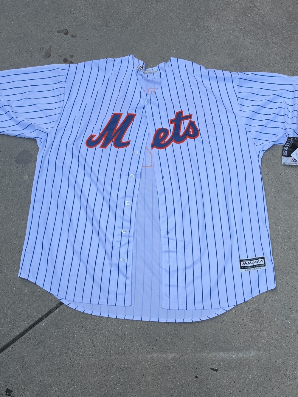 Majestic White Blue Pinstripe Mets Jersey with Orange Trim 34 Syndergaard